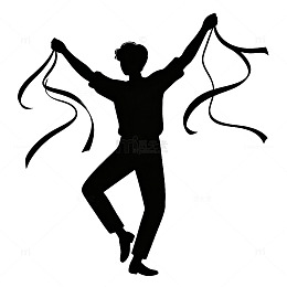 舞蹈的人物剪影