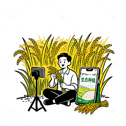 农民田间直播推广农产品