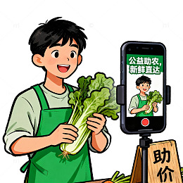 农民直播卖菜展新农风