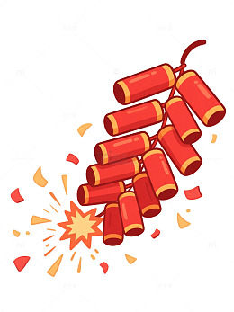 喜庆鞭炮节日插画