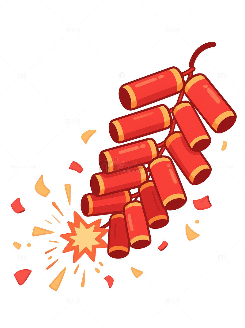 喜庆鞭炮节日插画