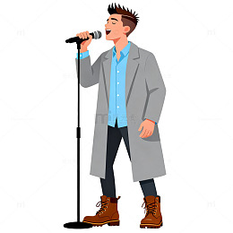 卡通歌手演唱设计素材