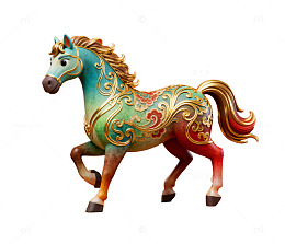 彩绘骏马雕塑艺术品