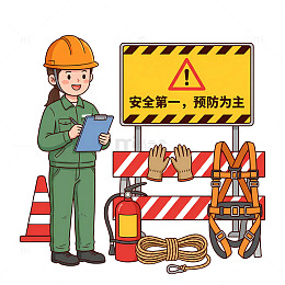 工地安全宣传插画