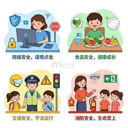 卡通安全教育宣传海报