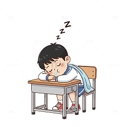 学生课堂打瞌睡卡通插画