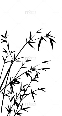 水墨竹子剪影艺术装饰画