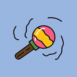 卡通风格棒棒糖插画