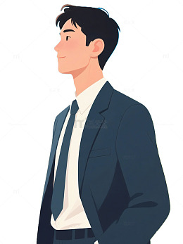 AICG扁平插画商务职场男性人物素材