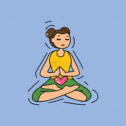 简约瑜伽冥想插画