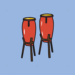 卡通风格鼓插图