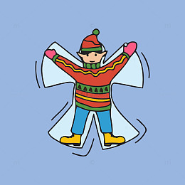 卡通冬季滑冰插画素材