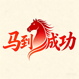 马到成功红色书法字体