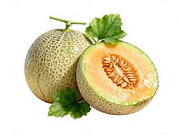 新鲜哈密瓜水果特写摄影图