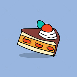 卡通风美味蛋糕插画设计素材