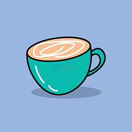 卡通风格咖啡杯插画素材