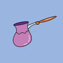 卡通风格土耳其茶壶插图
