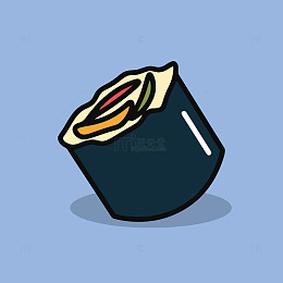 卡通风寿司插画设计素材