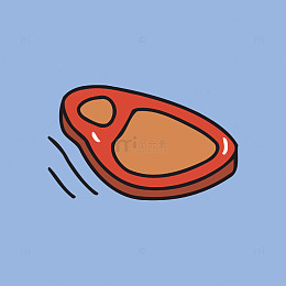 卡通风格牛排插图