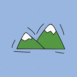简约风格山水风景插画