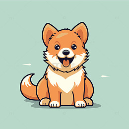 卡通小狗动物元素