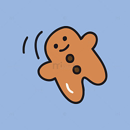 可爱姜饼人卡通插画