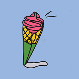 卡通冰淇淋插画设计素材