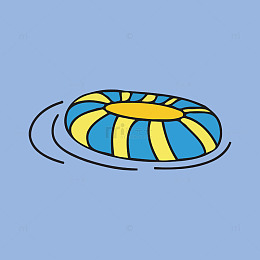 卡通风格游泳圈插画