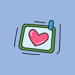 简约爱心相册插画设计元素