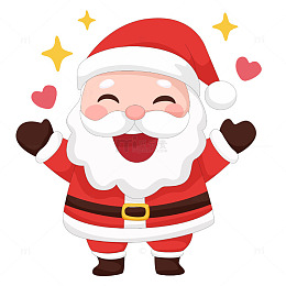 圣诞老人开心大笑冬季圣诞节卡通节日插画