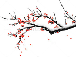 水墨梅花冬季风景水墨画