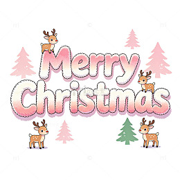 卡通风 圣诞祝福图案设计素材