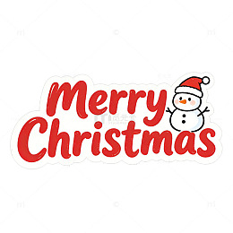卡通雪人圣诞节祝福贴纸