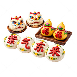 传统中式面点喜庆山东馒头饽饽摄影素材