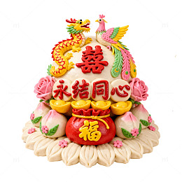 中式婚礼庆典馒头饽饽糕点摄影素材