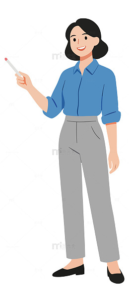 卡通女性教师教学插图