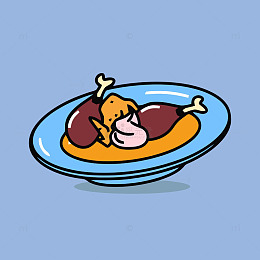 卡通美食鸡腿插画素材