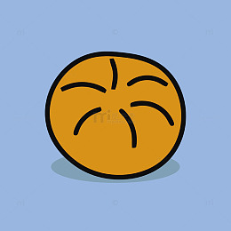 卡通橙子简洁插画