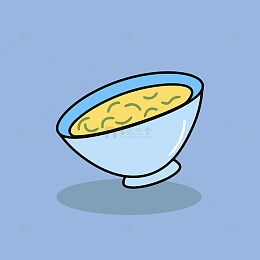 卡通风格米粥碗插画