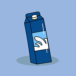 卡通牛奶包装插画