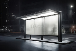 城市夜景公交车站设计