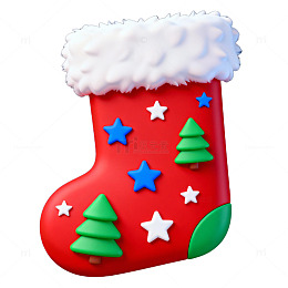 圣诞节日充气圣诞袜装饰素材