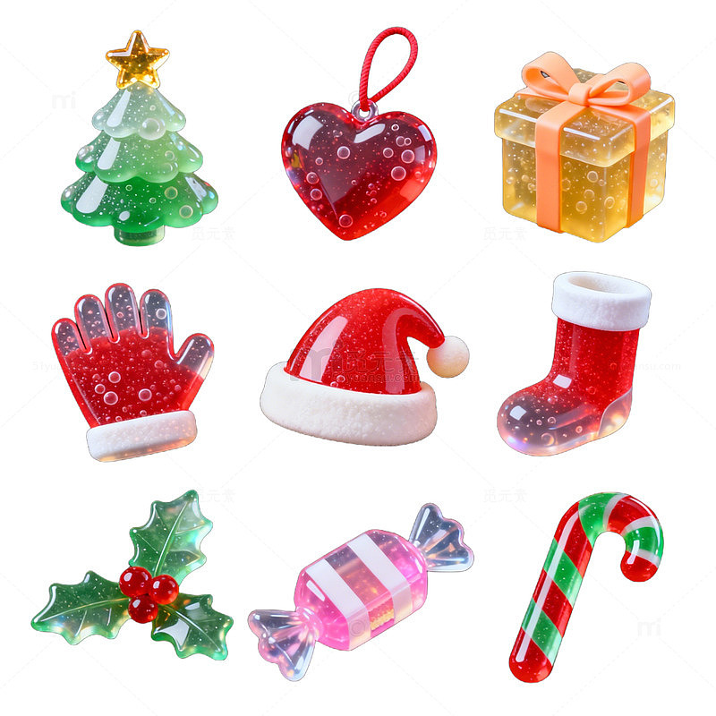 圣诞装饰迷你塑料挂件