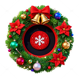 圣诞花环装饰元素设计素材