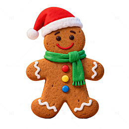 圣诞姜饼人饼干装饰图片