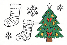 卡通圣诞装饰元素