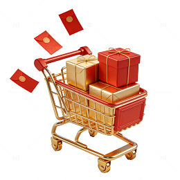 购物车礼品节日促销图