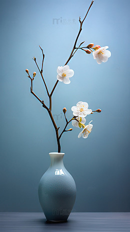 淡雅花瓶插花艺术