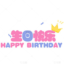 生日祝福卡通图案设计素材