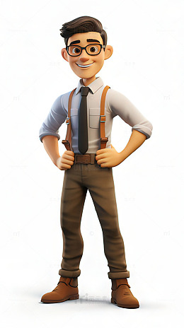 卡通男士职业装扮形象设计